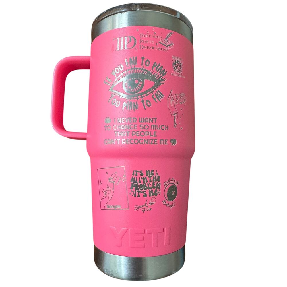 Yeti Taylor Swift Laser Engraved Metal Slide Lid Tumbler